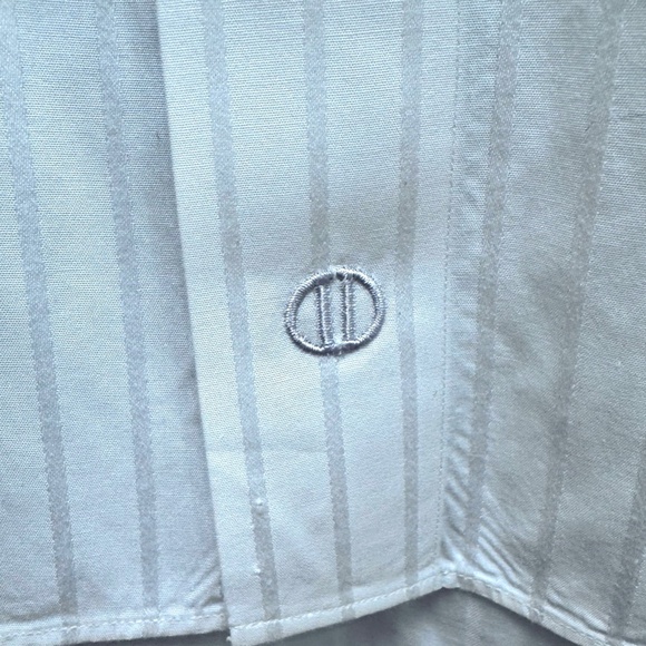 DAVID DONAHUE WHITE TONAL STRIPE TUXEDO SHIRT - Picture 6 of 9